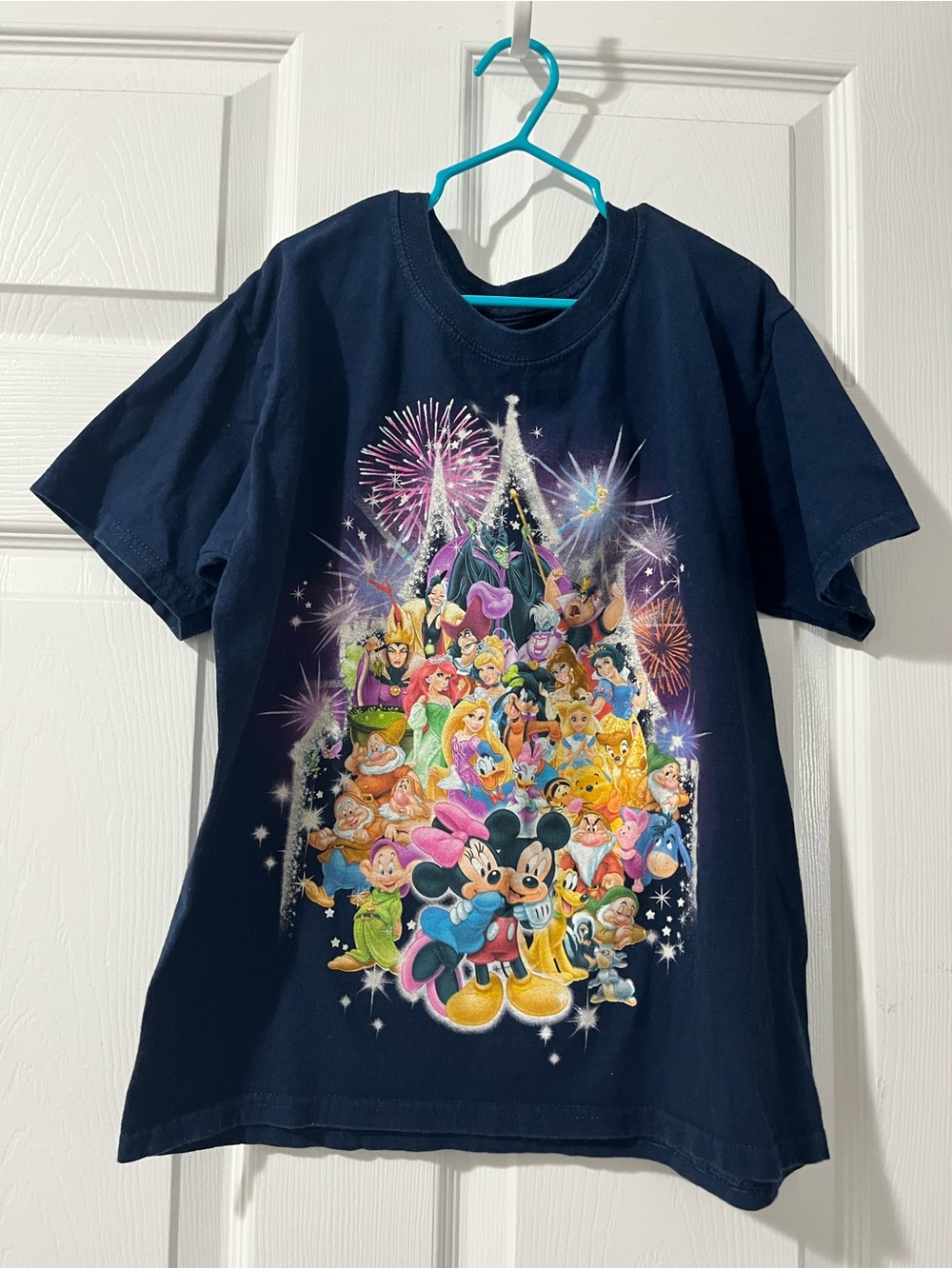 Disney Navy Kids Graphic Tee with Classic Character Collage